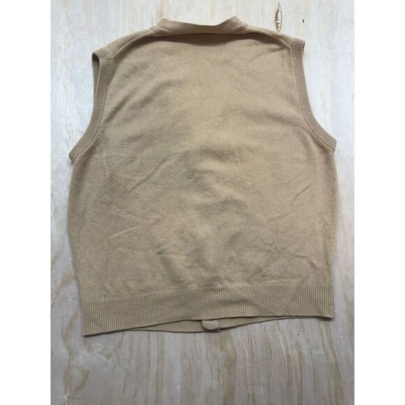 Pringle Of Scotland Cashmere Vest Sz Large Button Up Gorgeous  Brown Queen - Picture 5 of 7